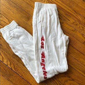 White joggers